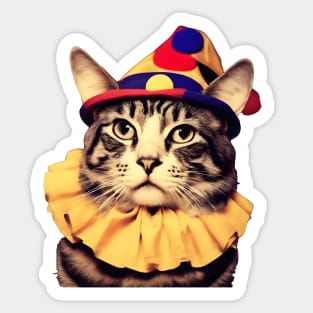 Funny Cat Meme Clown Costume Sticker